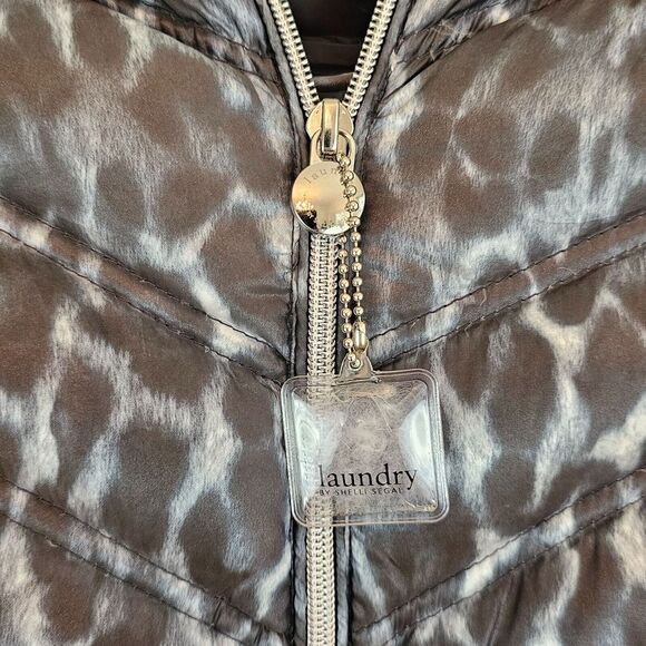 Laundry by Shelli Segal Hooded Down Quilt Puffer Down Animal Print Size 3X - Picture 5 of 14